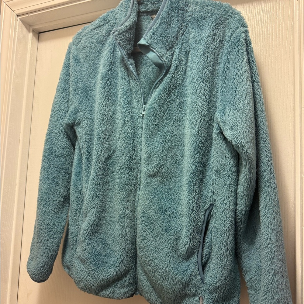 Eddie Bauer Women's Plush Blue Teddy Jacket